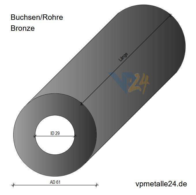 Buchsen / Rohre RG7 (CuSn7ZnPb-GC) strangguss, Länge: 500 mm lang