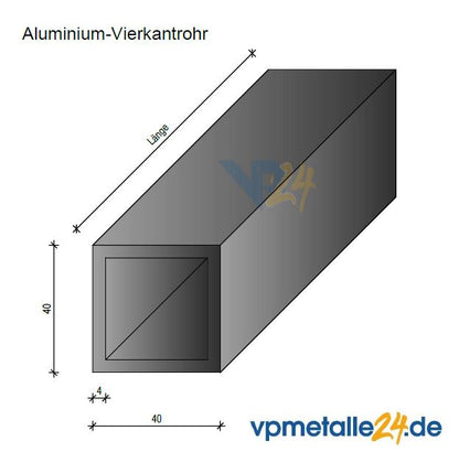 Rechteck- / 4-Kantrohre | AlMgSi0,5 EN AW6060 | gepresst T66 | Länge: 995 mm