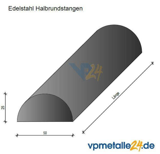 Halbrund 1.4404 kalt gewalzt DIN1018