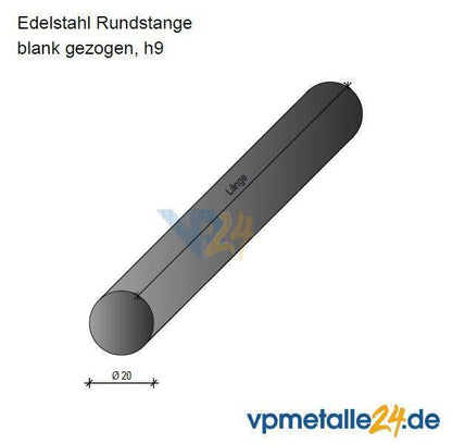 Rundstahl 1.4571 (V4A) gezogen h9