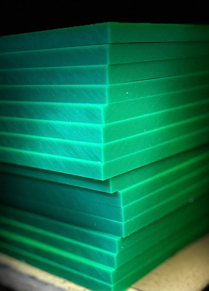 Klötze PE1000 UHMW Grün | Stärke: 70 + 80 mm | Klötze Formate 70x70 bis 300x300 mm